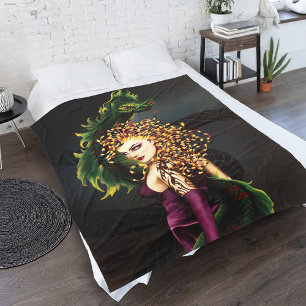Mythical Medusa Greek Mythology Snake Gorgon Fleece Blanket