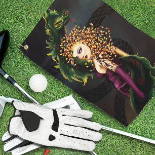 Mythical Medusa Greek Mythology Snake Gorgon  Golf Towel