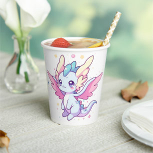 Mythical Modern Dragon Baby Shower Paper Cups