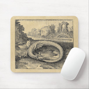 Mythical Ouroboros Dragon Mouse Mat