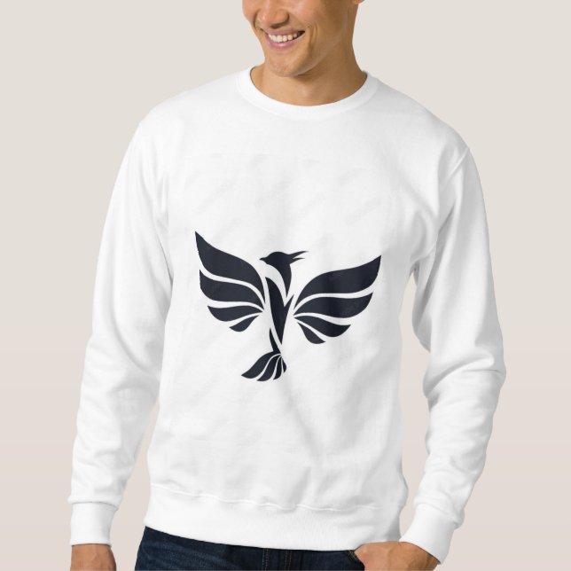 Mythical Phoenix Bird Rising Logo Black Sweatshirt (Front)