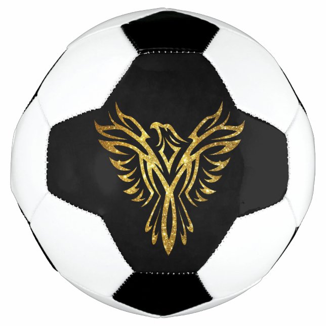 Mythical Phoenix Bird Rising Logo (Faux Gold) Football (Front)