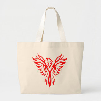 Mythical Phoenix Bird Rising Logo (Red) Large Tote Bag