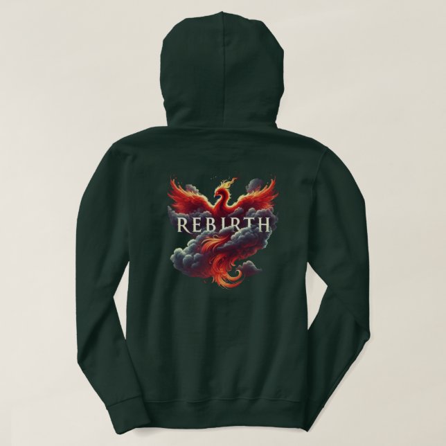 Mythical Phoenix Cloud Art Typography Hoodie (Design Back)