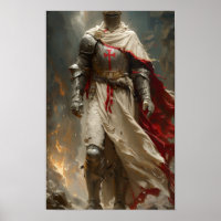 Mythical Templar Knight Poster by Luis Ricardo Fal