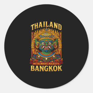 Mythical Thai Demon Ngkok Fire Mask Art Souvenir T Classic Round Sticker