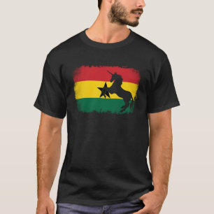 Mythical Unicorn vintage Ghana Ghanian flag horse T-Shirt