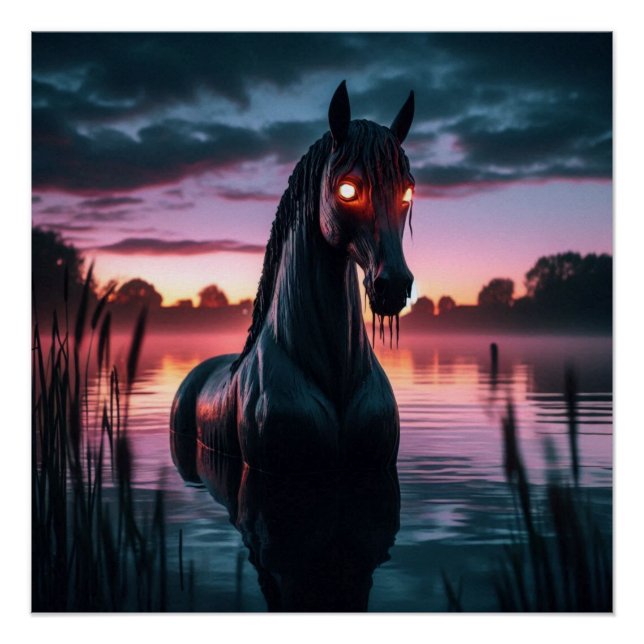 Mythical Water Horse Digital Wall Art (Front)