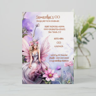 Mythical watercolor fairy princess pink floral 