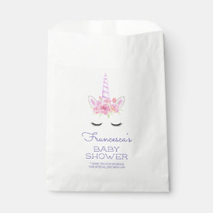 Mythical Watercolor Unicorn Flowers Baby Shower Favour Bags