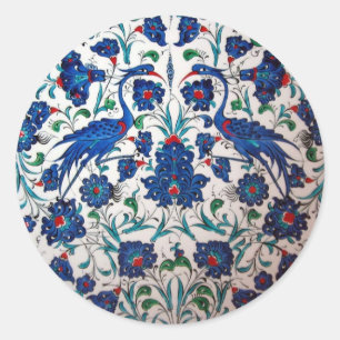 Mythological Bennu Bird Design Tile Art Classic Round Sticker