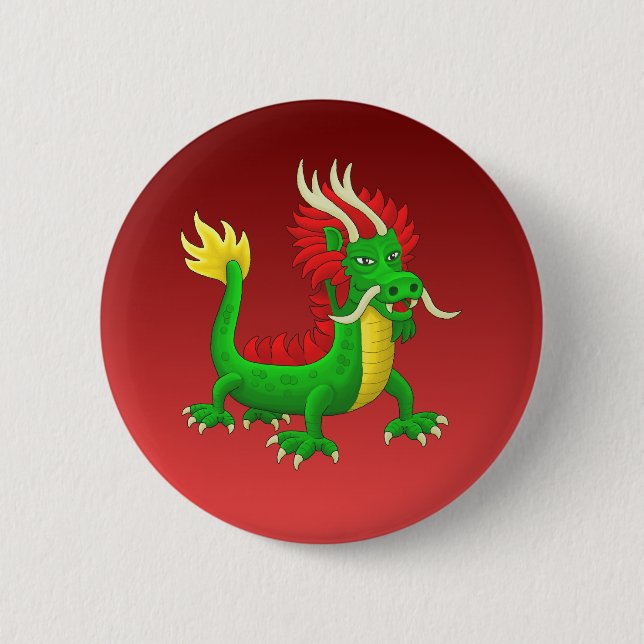 Mythological Chinese Dragon 6 Cm Round Badge (Front)