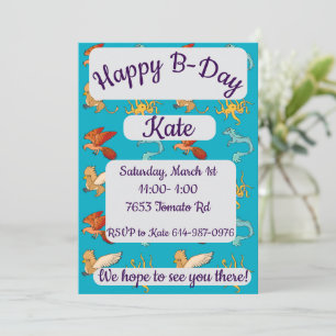 Mythological creatures Happy Birthday Invitation