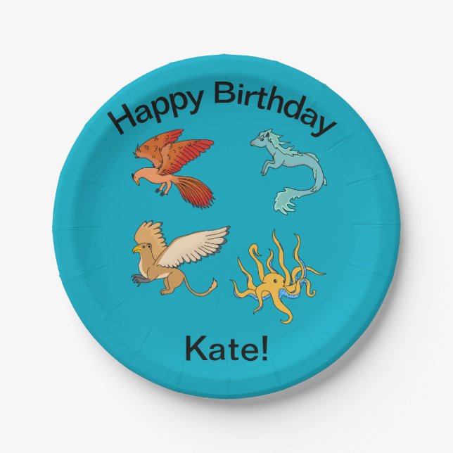 Mythological creatures paper plate (Front)