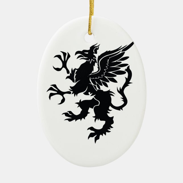 Mythological dragon ceramic tree decoration (Front)