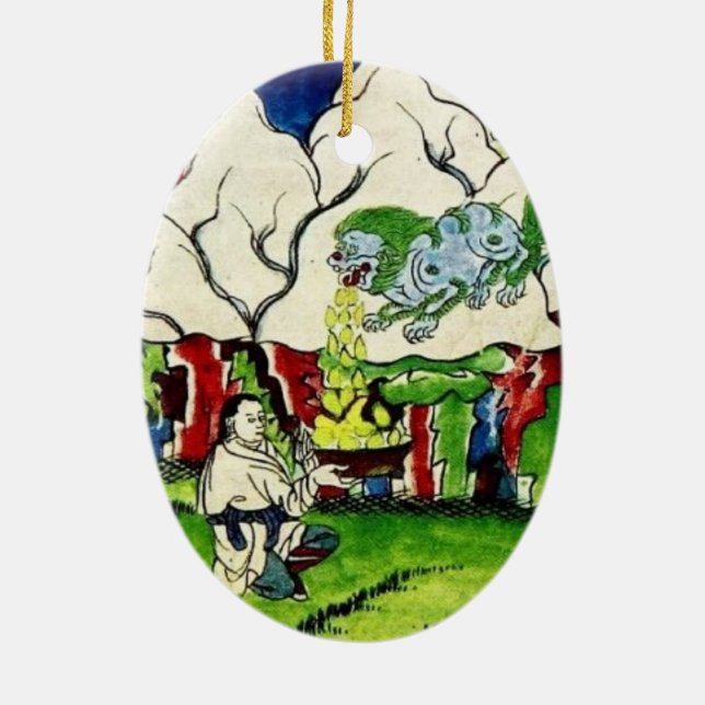 Mythological Dragon Ceramic Tree Decoration (Back)