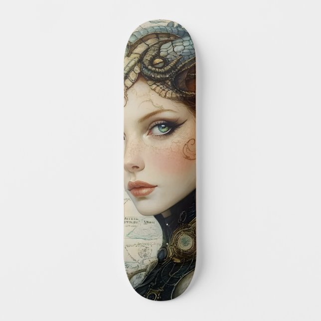 Mythological Dragon Nymph Girly Skate Deck (Front)