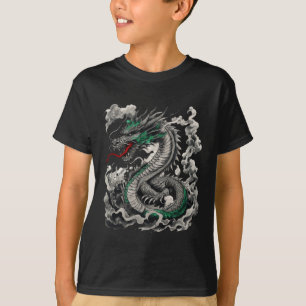Mythological Dragon Tattoo Design With Black T-Shirt