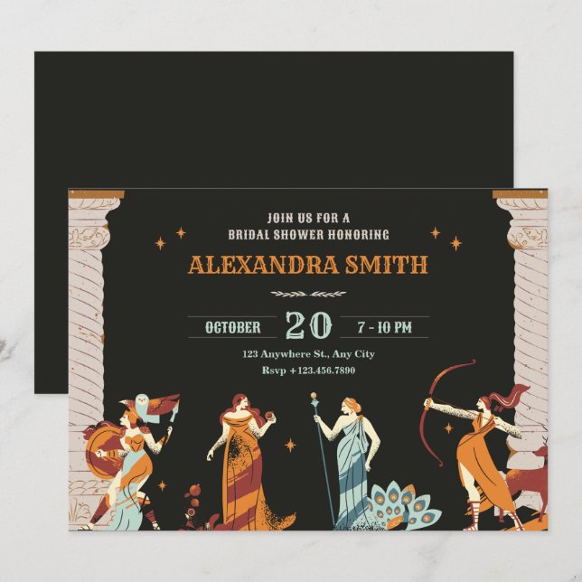 Mythology goddes Heroes  Invitation (Front/Back)