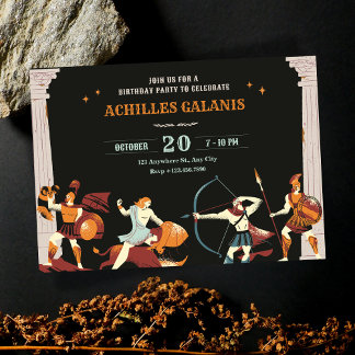 Mythology Heroes birthday Invitation