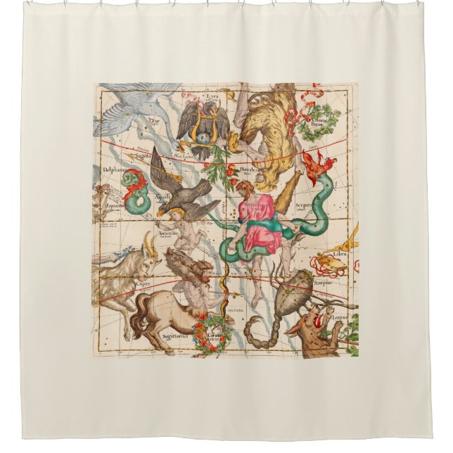 Mythology Medieval Astronomy Vintage Art Shower Curtain (Front)