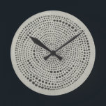 Mythos - Circle Round Clock<br><div class="desc">Mythos I by Chariklia Zarris. Circle design composed of multiple dots against a neutral background.</div>