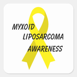 Myxoid Liposarcoma Yellow Awareness Ribbon by Janz Square Sticker