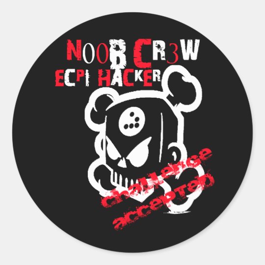 N00B CR3W CLASSIC ROUND STICKER