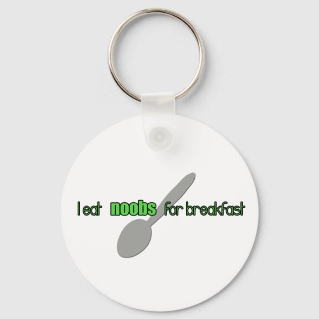 N00bs for Breakfast Keychain (Front)