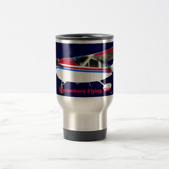 N13HK Portrait, Skycombers Flying Club Travel Mug (Center)