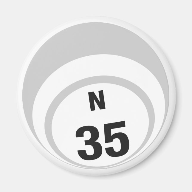 N35 bingo ball fridge magnet (Front)