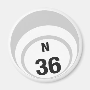 N36 bingo ball fridge magnet