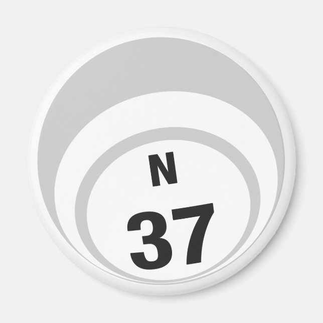 N37 bingo ball fridge magnet (Front)