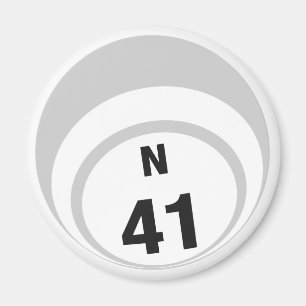 N41 bingo ball fridge magnet