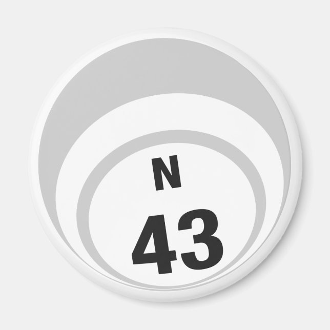 N43 bingo ball fridge magnet (Front)