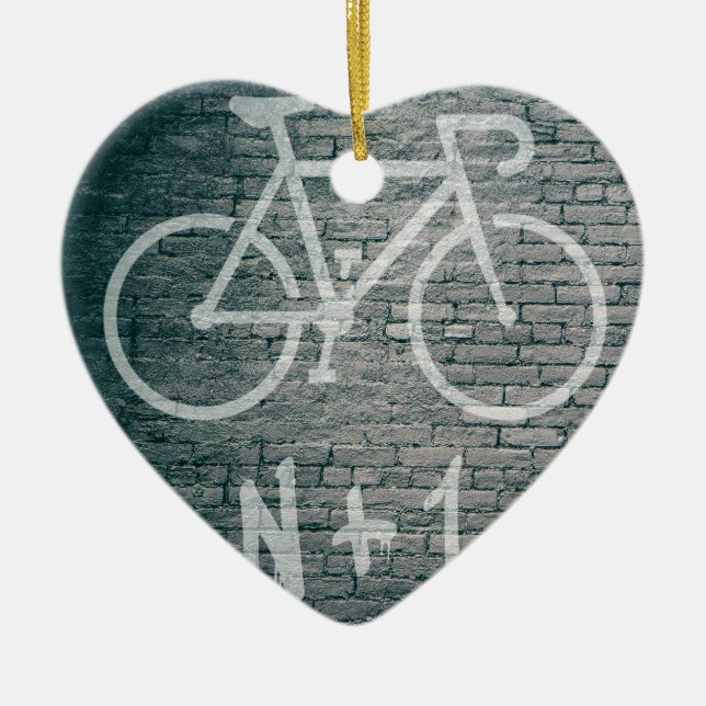 N+1 Bike Graffiti Ceramic Tree Decoration (Front)