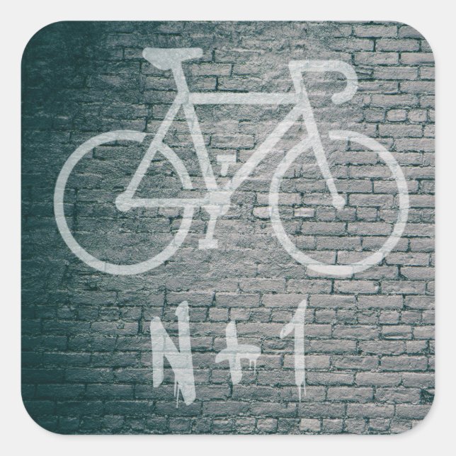 N+1 Bike Graffiti Square Sticker (Front)