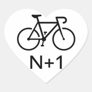 N+1 Bike Heart Sticker