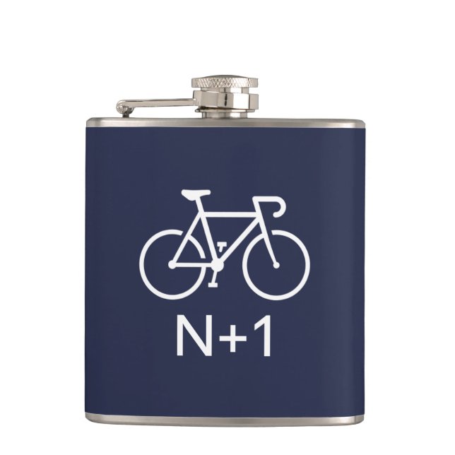 N+1 Bike Hip Flask (Front)