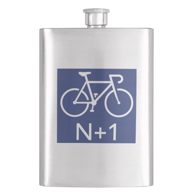N+1 Bike Hip Flask (Front)
