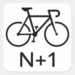 N+1 Bike Square Sticker
