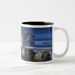 N.A., Canada, Newfoundland, Durrell. Fishing Two-Tone Coffee Mug