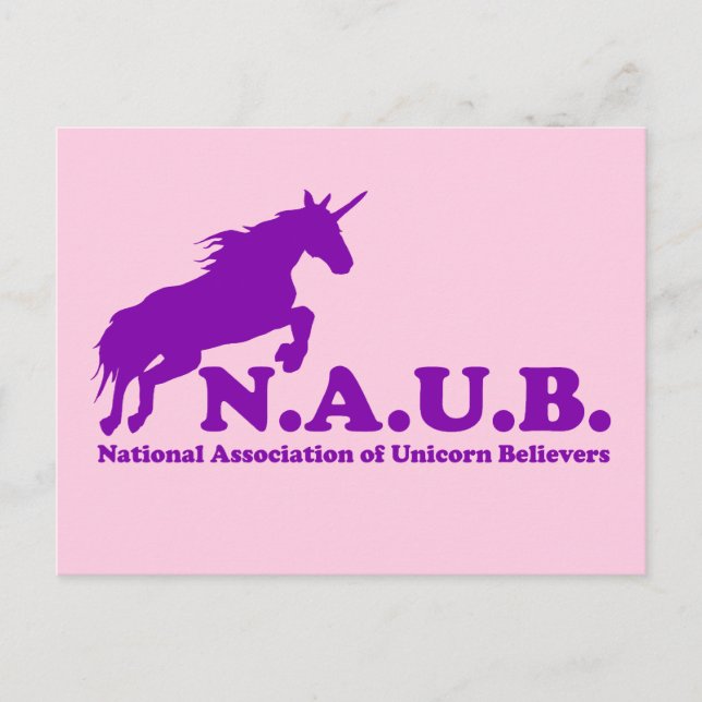 N.A.U.B Unicorn Believers Postcard (Front)