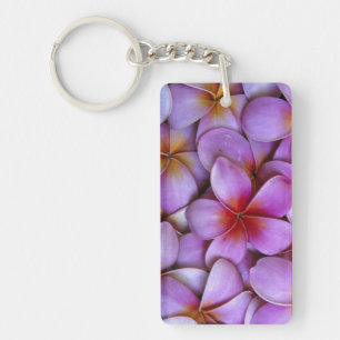 N.A., USA, Maui, Hawaii. Pink Plumeria blossoms. Key Ring