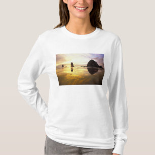 N.A., USA, Oregon, Cannon Beach Sunset with T-Shirt