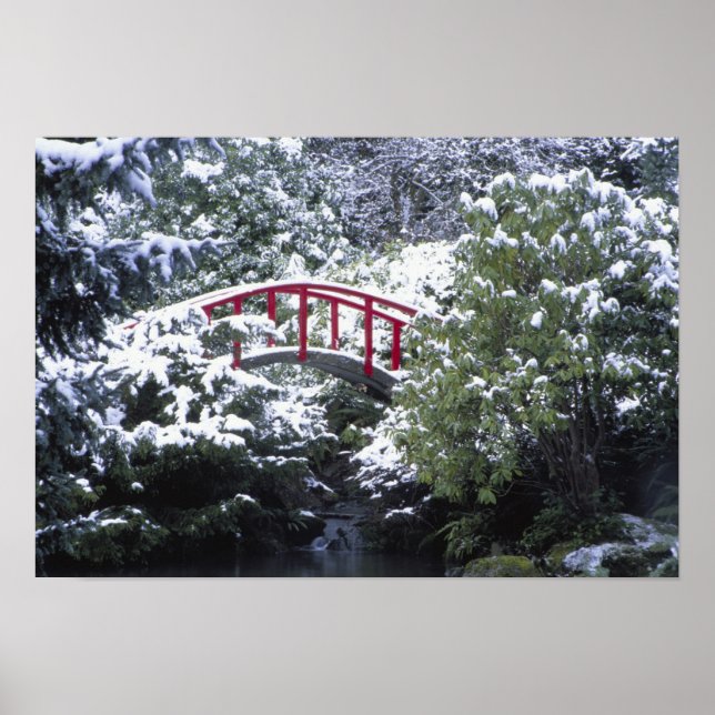 N.A., USA, Washington, Seattle. Moon bridge in Poster (Front)