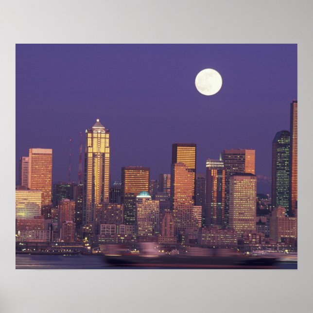N.A., USA, Washington, Seattle Seattle skyline Poster (Front)