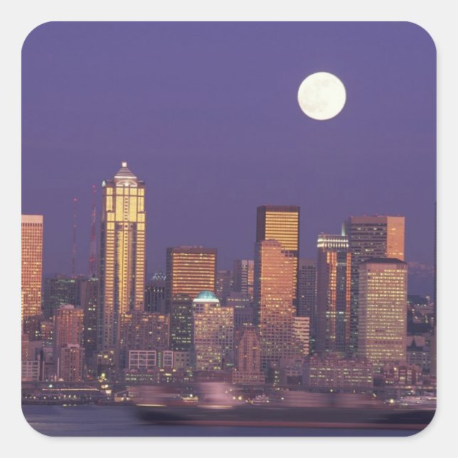 N.A., USA, Washington, Seattle Seattle skyline Square Sticker (Front)