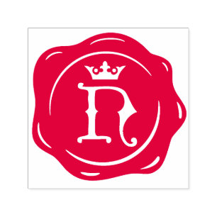 N - Antique Wax Seal Gothic Crown Initial Letter Self-inking Stamp