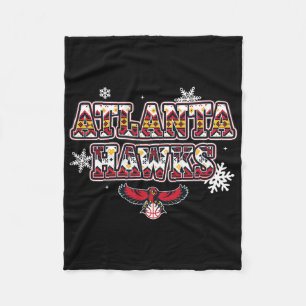 N Atlanta Hawks Christmas Ugly Sweater Fleece Blanket